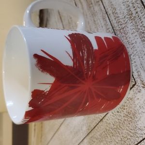 Starbucks 2014 red flower gold accent coffee tea mug 12 oz abstract pre owned